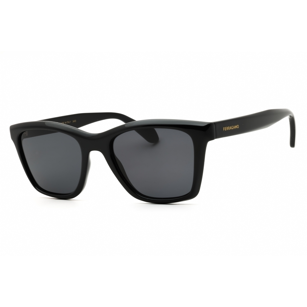 NWT Salvatore Ferragamo SF2001S Black Rectangle 54mm Sunglasses